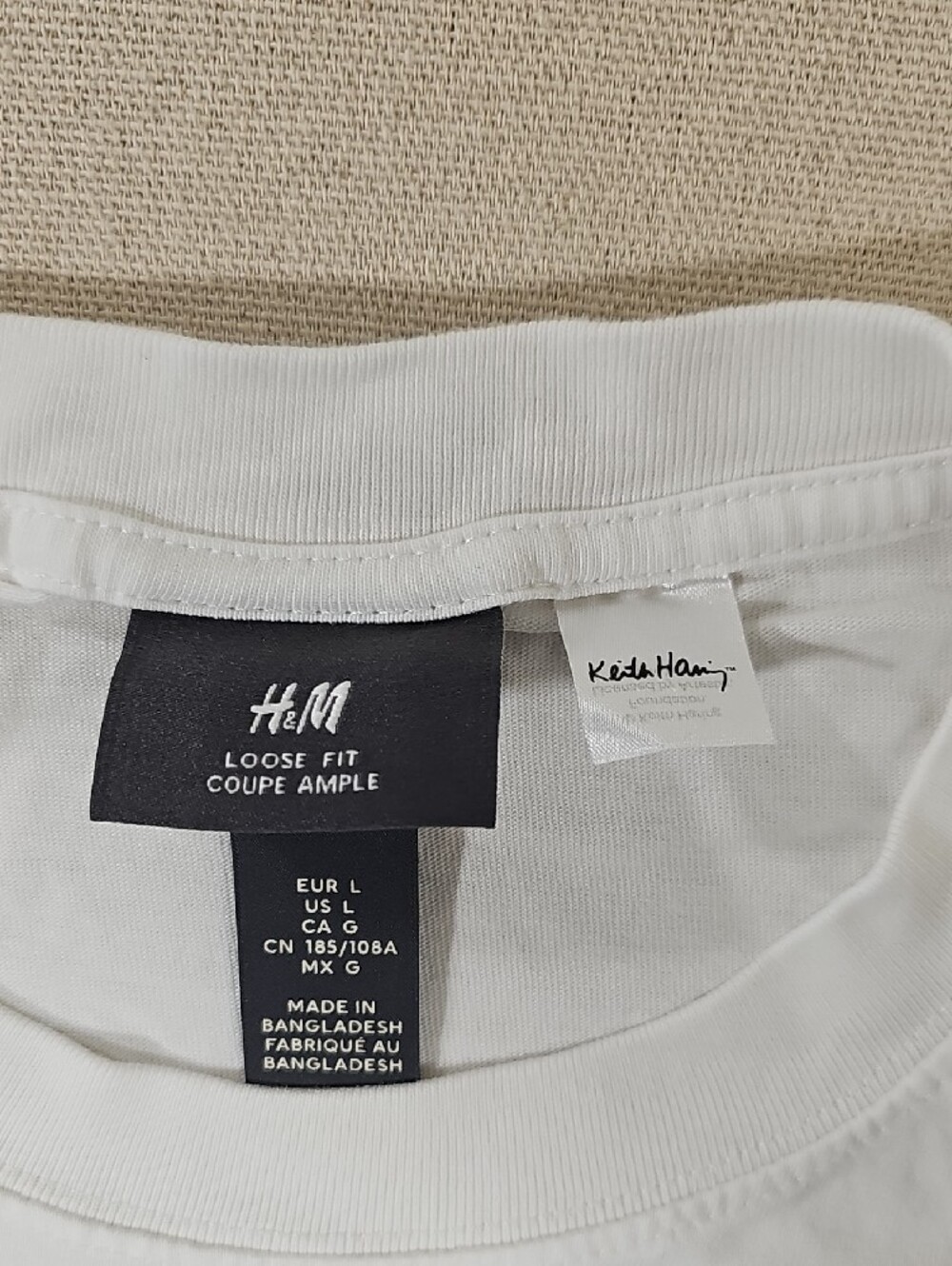 H&M White Keith Haring Logo Short Sleeve Tee View 2